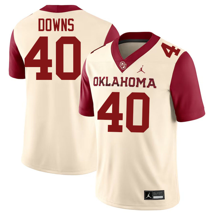 Ethan Downs Oklahoma Sooners Jersey,Oklahoma Sooners Football Uniforms,Jersey-Cream